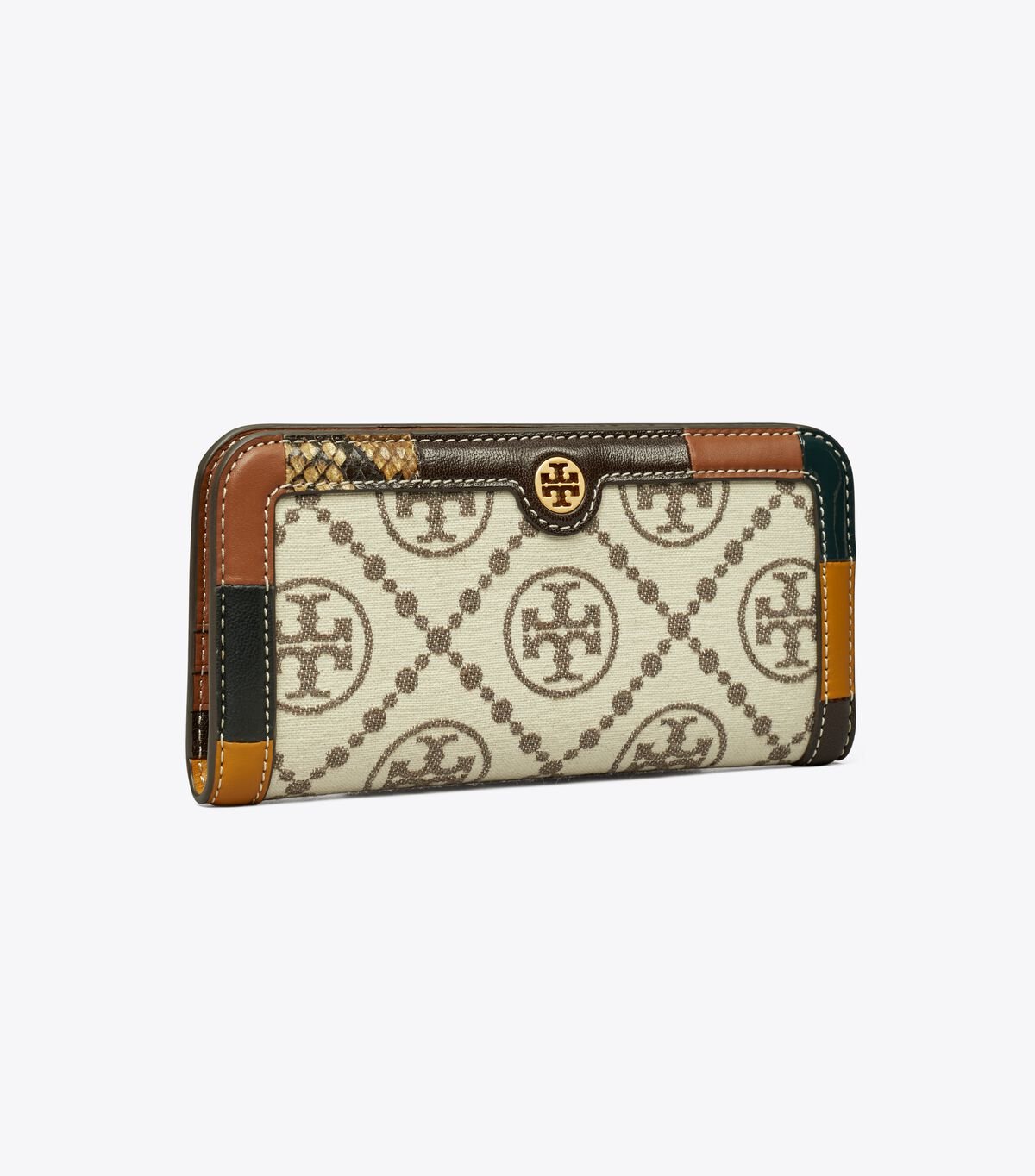 Women's Tory Burch T Monogram Grommet Zip Slim Wallets White | HBDPAM-683 - Tory Burch Outlet Sale