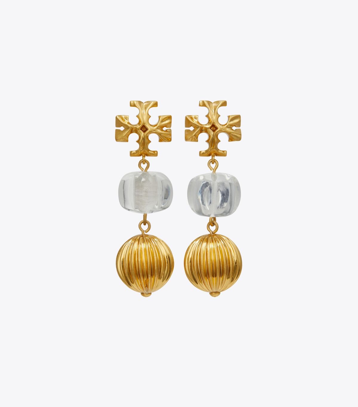 Women's Tory Burch Roxanne Small Double-drop Earrings Gold | YBRPXV-498 - Tory Burch Outlet Sale