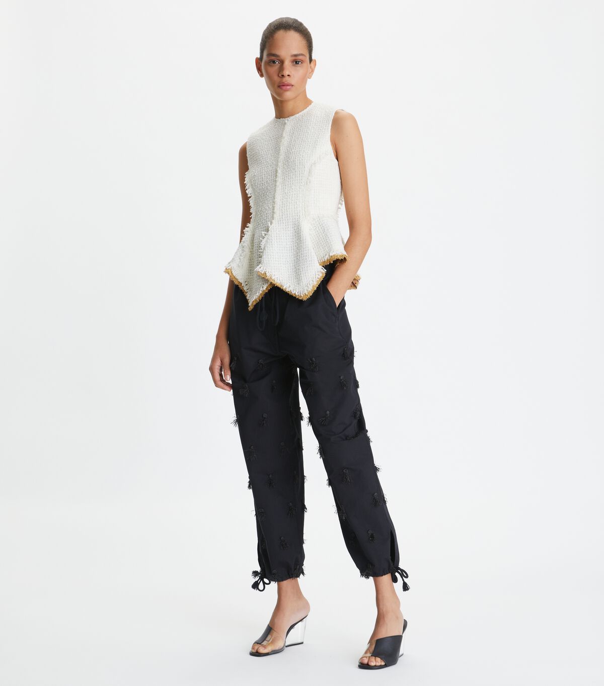 Women's Tory Burch Poplin Drawstring Pants Black | SXRTUG-184 - Tory Burch Outlet Sale