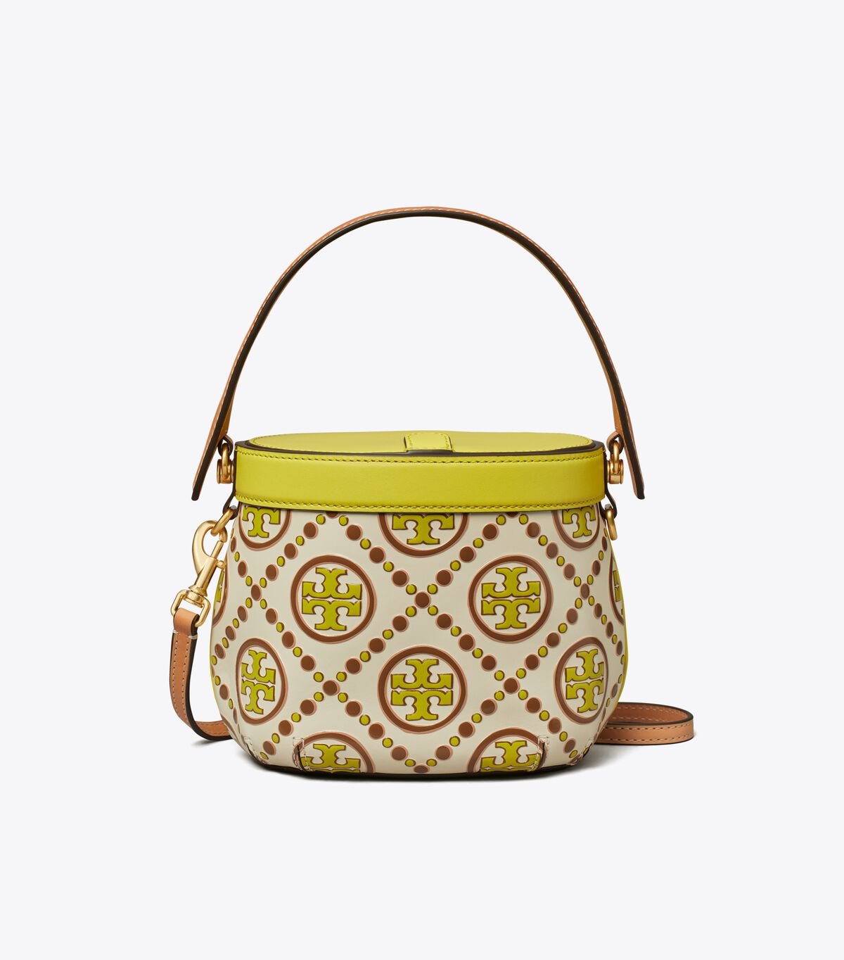 Women's Tory Burch T Monogram Contrast Embossed Canteen Crossbody Bags White / Light Green | RFKQWY-725 - Tory Burch Outlet Sale