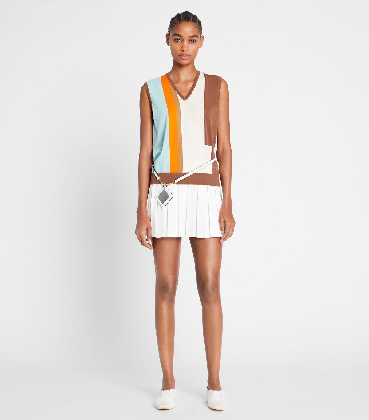 Women's Tory Burch Colorblock Sweater Vest Multicolor | YXIDOR-560 - Tory Burch Outlet Sale
