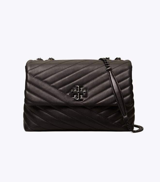 Women's Tory Burch Kira Chevron Convertible Shoulder Bags Black | WKPCXG-345 - Tory Burch Outlet Sale