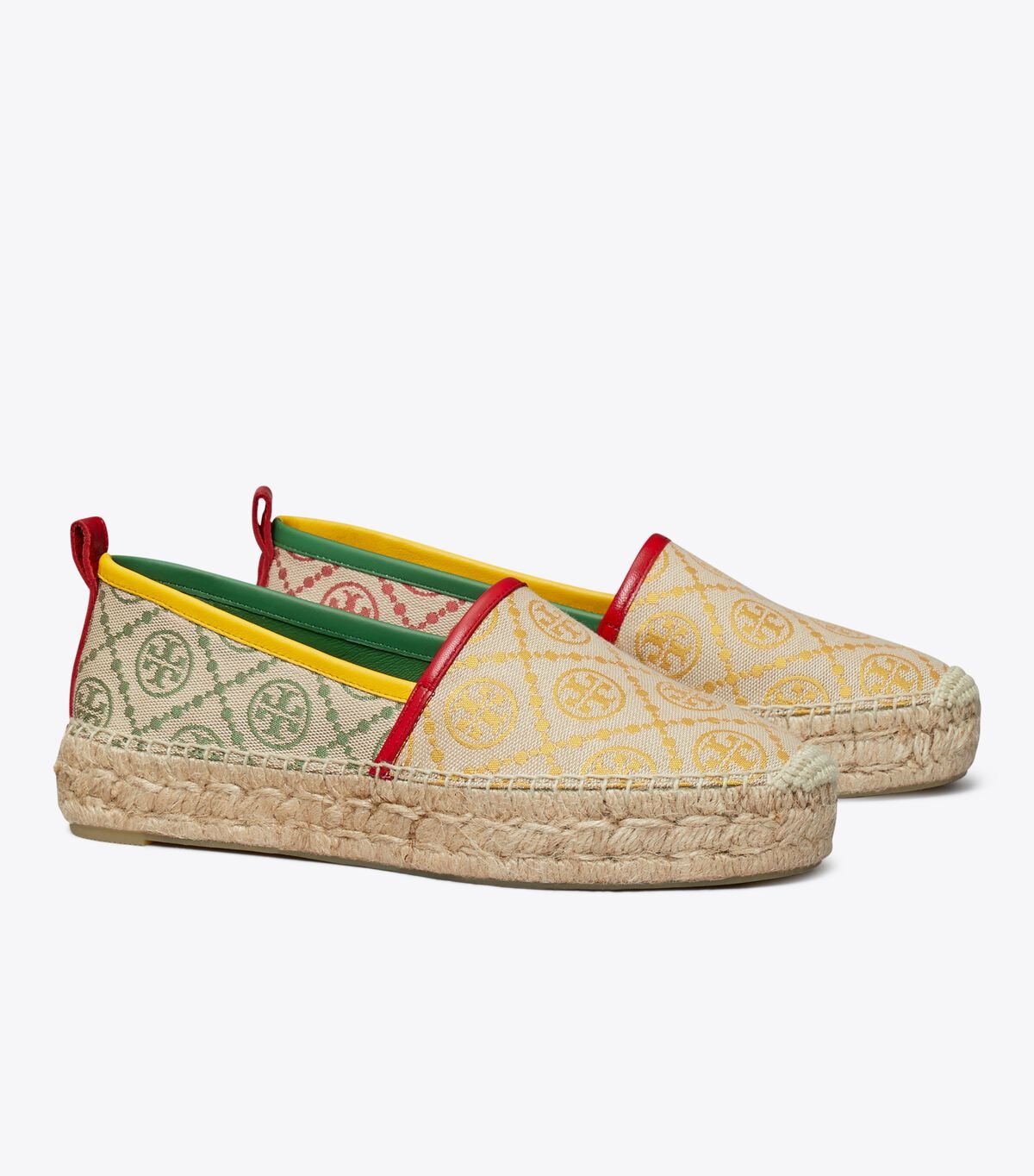 Women's Tory Burch T Monogram Platform Espadrille Red | AWNLGZ-920 - Tory Burch Outlet Sale