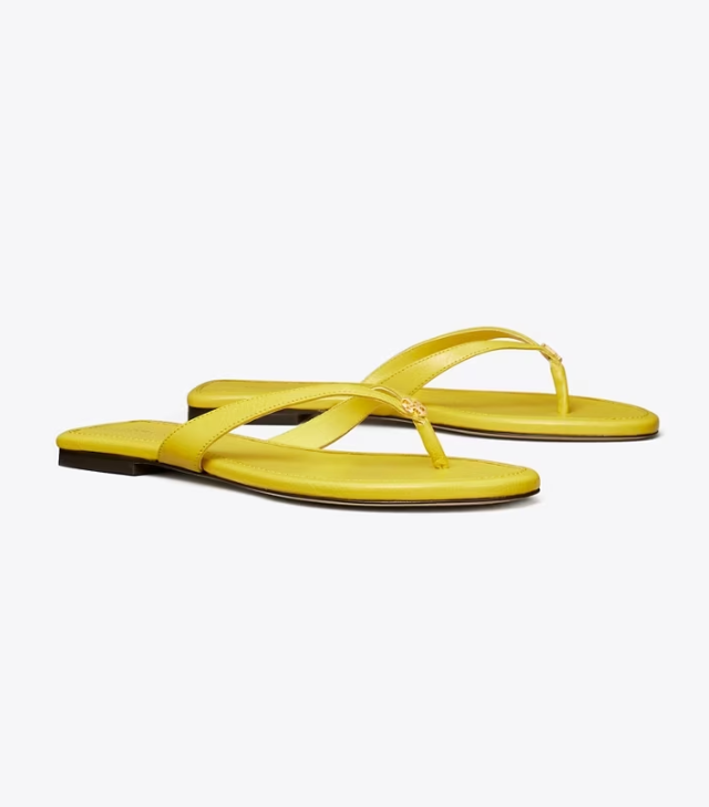 Women's Tory Burch Classic Flip Flops Yellow | FCWDLG-061 - Tory Burch Outlet Sale