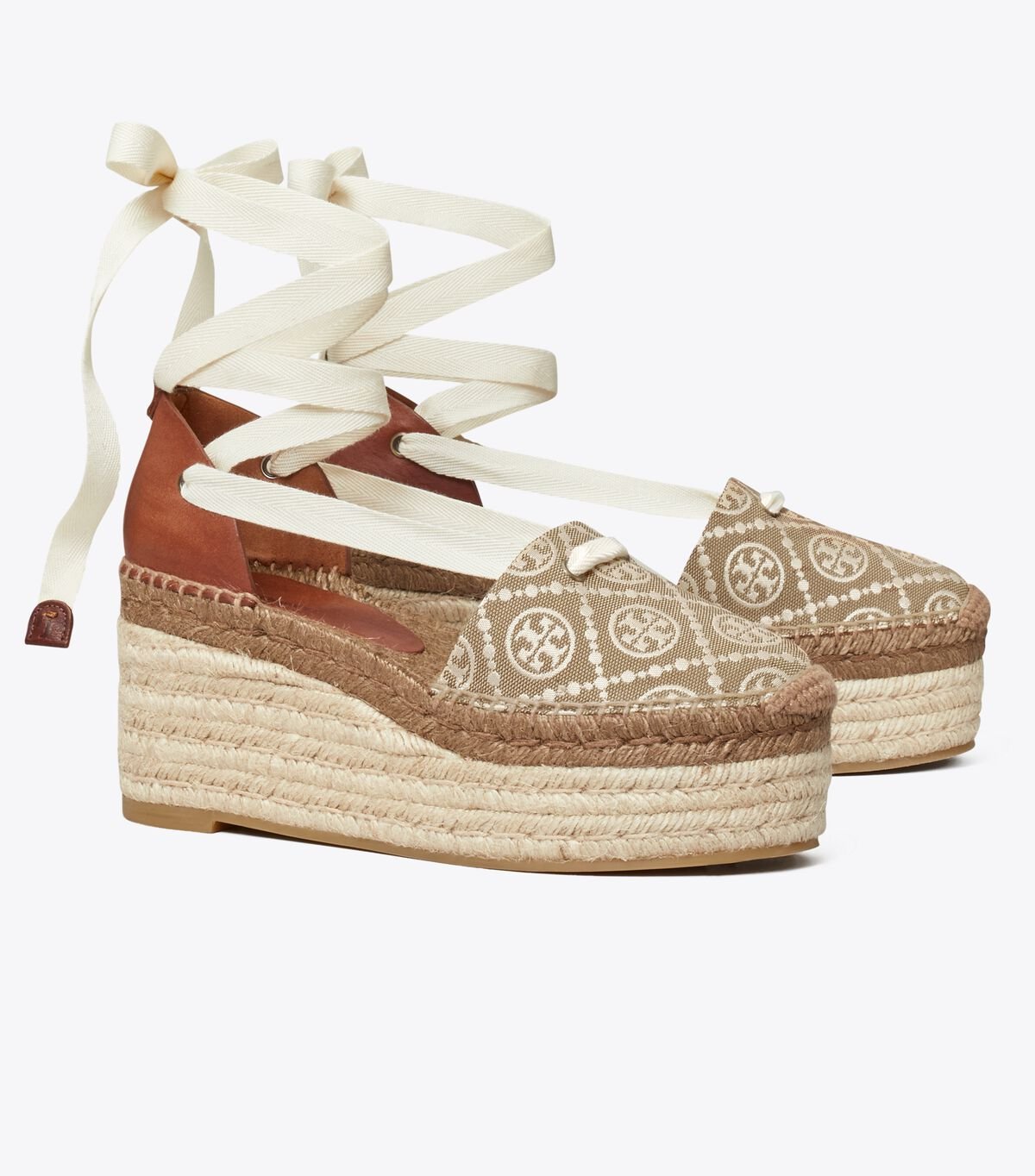 Women's Tory Burch T Monogram Wedge Espadrille Beige | SXYWZI-749 - Tory Burch Outlet Sale