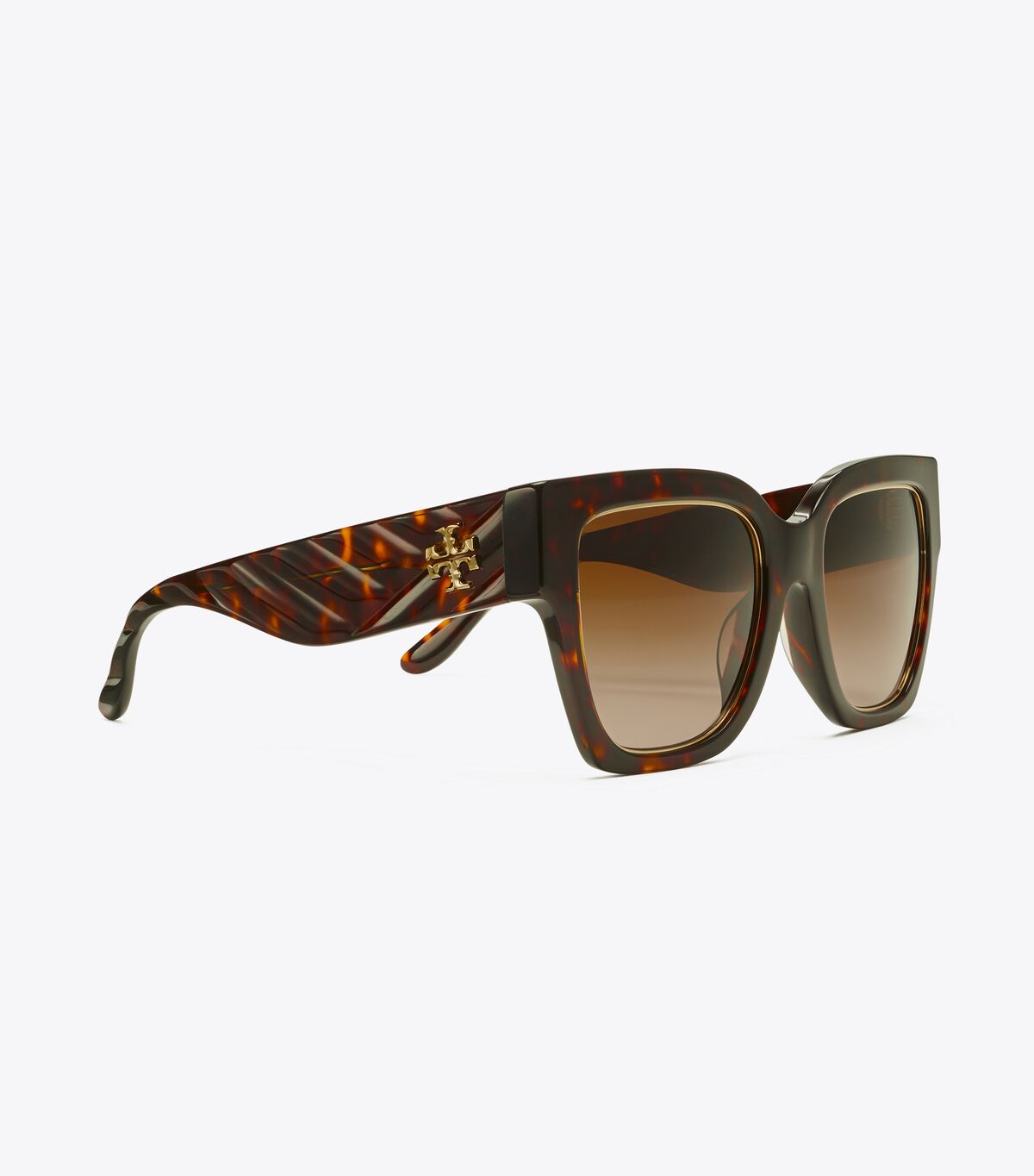 Women's Tory Burch Kira Chevron Square Sunglasses Brown | QVLRIP-291 - Tory Burch Outlet Sale