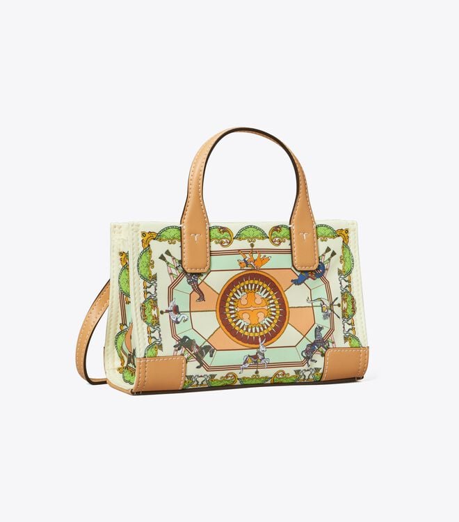 Women's Tory Burch Mini Ella Printed Crossbody Bags Cream | GNXUHC-295 - Tory Burch Outlet Sale