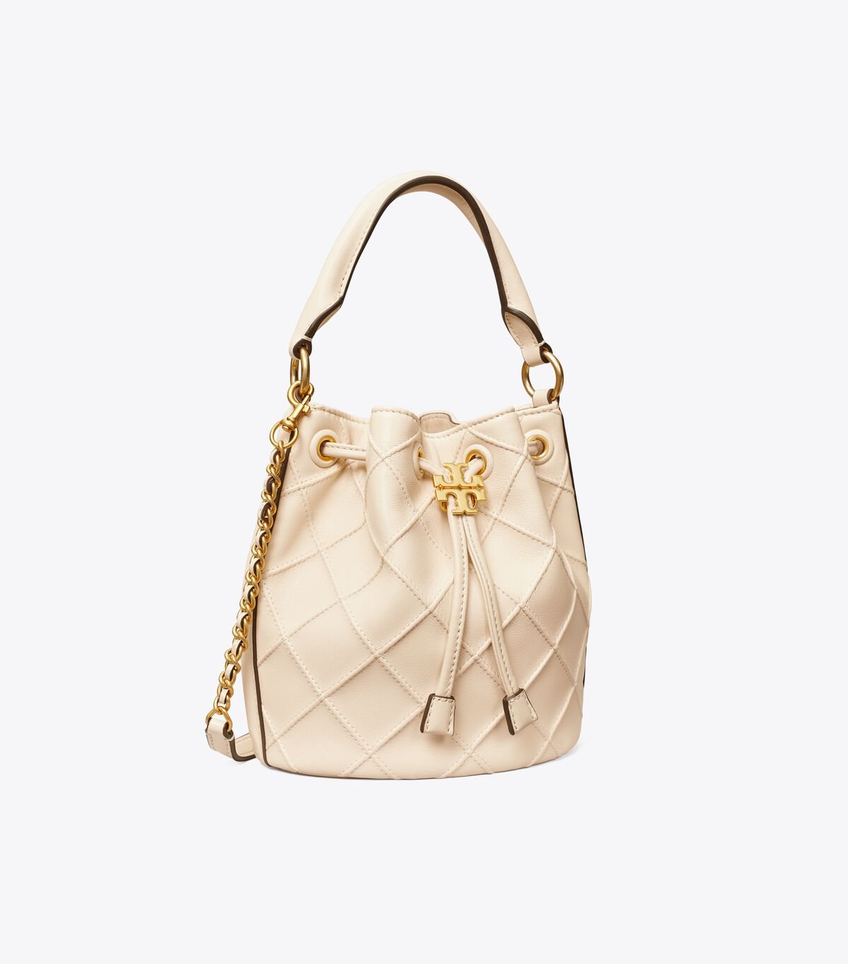 Women's Tory Burch Small Fleming Soft Bucket Bags Cream | GOLKZE-264 - Tory Burch Outlet Sale