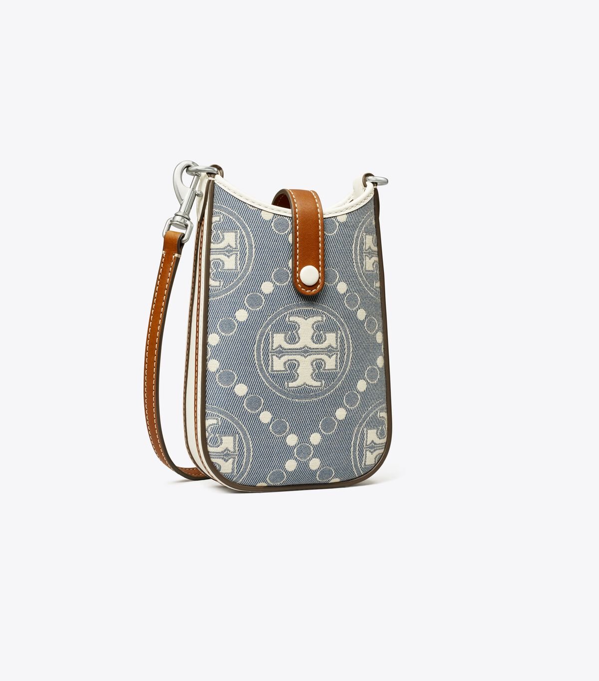 Women's Tory Burch T Monogram Denim Phone Crossbody Bags Blue | JHKADE-041 - Tory Burch Outlet Sale