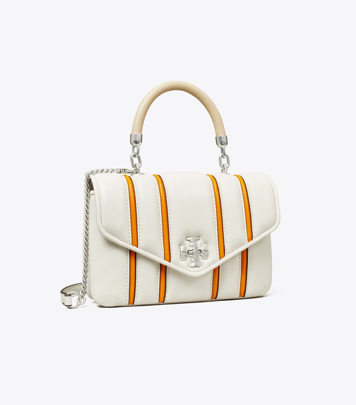 Women's Tory Burch Mini Kira Bombé Stripe Top- Handbag Orange | GLKJSE-418 - Tory Burch Outlet Sale