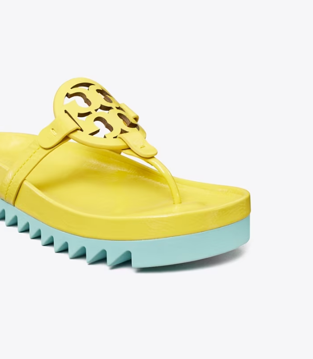 Women's Tory Burch Miller Cloud Lug Sandals Yellow | IRCVES-312 - Tory Burch Outlet Sale