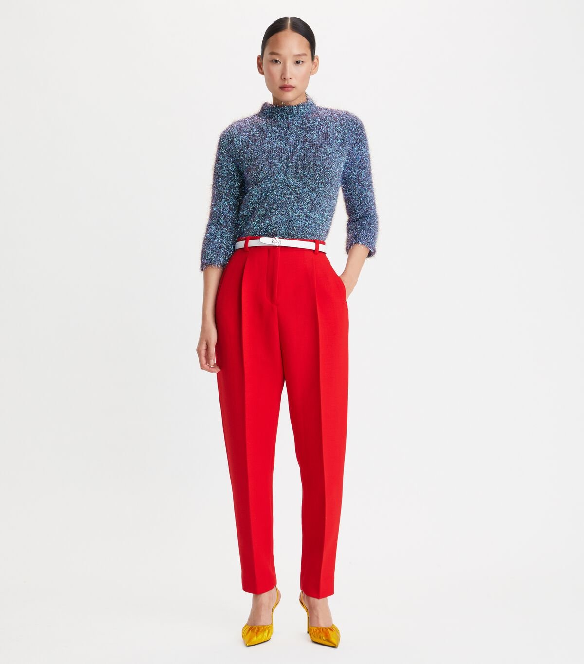 Women's Tory Burch Double-faced Wool Pants Red | JOHMPN-763 - Tory Burch Outlet Sale