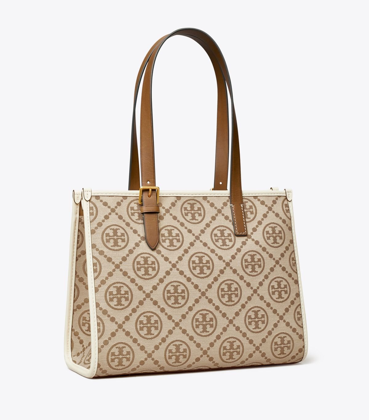 Women's Tory Burch Small T Monogram Tote Bags Beige | NCOKFS-456 - Tory Burch Outlet Sale