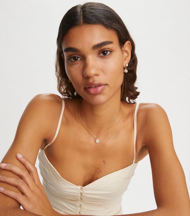 Women's Tory Burch Miller Pendant Necklace Gold | GOKXJE-324 - Tory Burch Outlet Sale