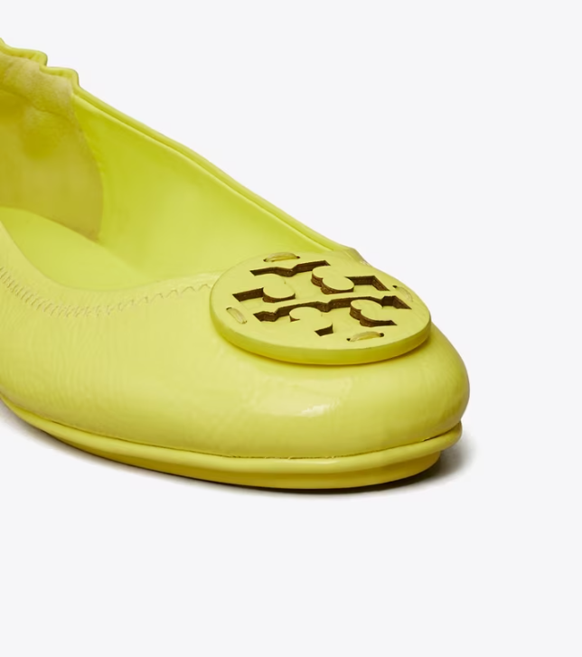 Women's Tory Burch Minnie Travel Flat Shoes Yellow | CORGSP-852 - Tory Burch Outlet Sale