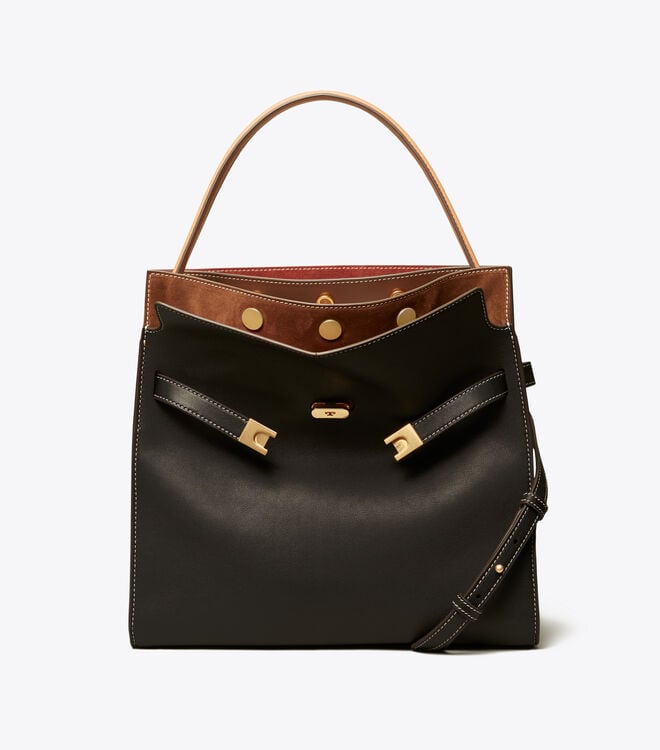 Women's Tory Burch Lee Radziwill Satchel Bags Black | TCZRNJ-491 - Tory Burch Outlet Sale
