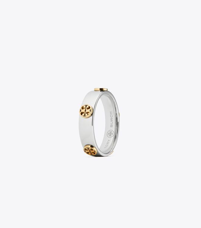 Women's Tory Burch Miller Stud Ring Silver / Gold | DJBEOM-954 - Tory Burch Outlet Sale