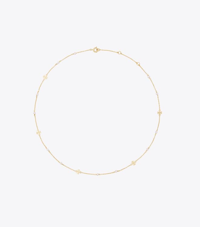 Women's Tory Burch Kira Pearl Delicate Necklace Gold | DYEGFJ-695 - Tory Burch Outlet Sale