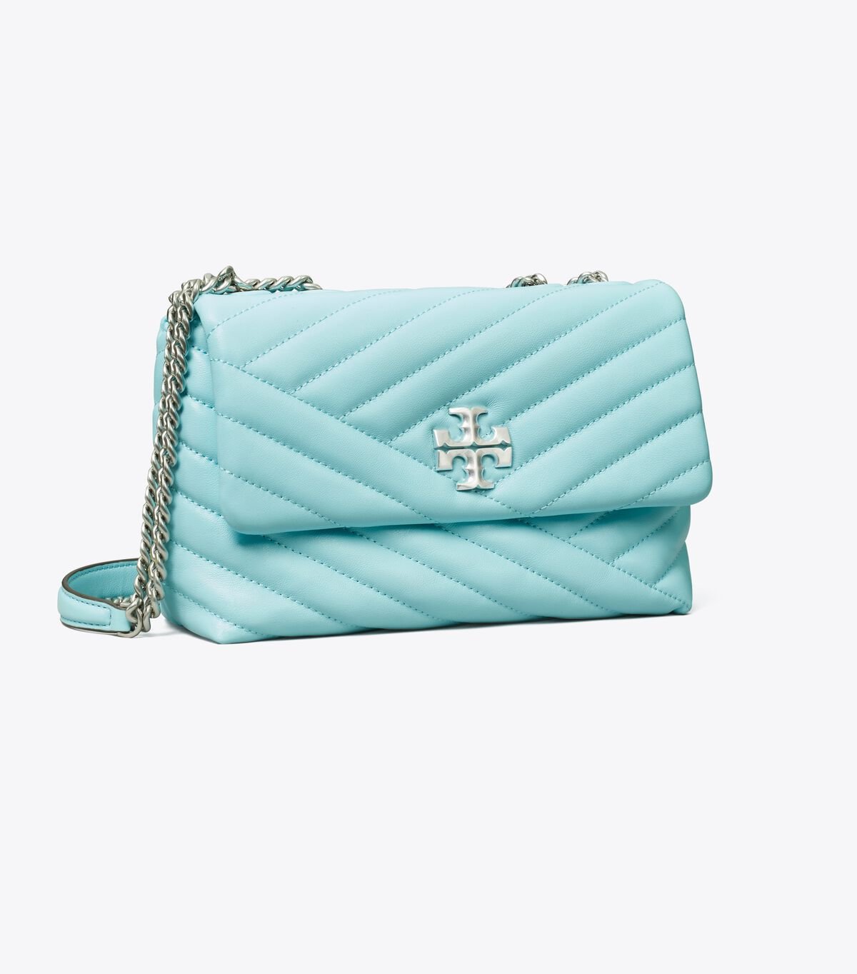 Women's Tory Burch Small Kira Chevron Convertible Shoulder Bags Light Blue | KZPCHQ-951 - Tory Burch Outlet Sale