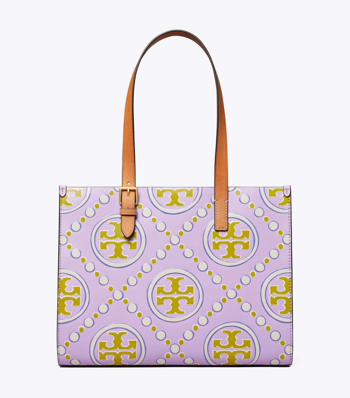 Women's Tory Burch Small T Monogram Contrast Embossed Tote Bags Lavender / White | VMBLJP-814 - Tory Burch Outlet Sale