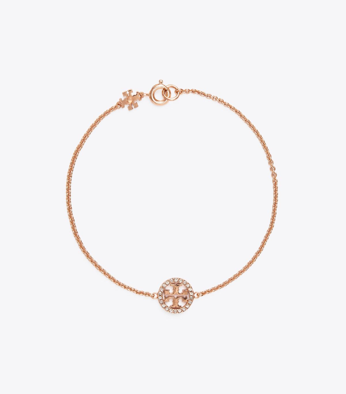 Women's Tory Burch Miller Pavé Chain Bracelet Rose Gold | PSUOBT-792 - Tory Burch Outlet Sale