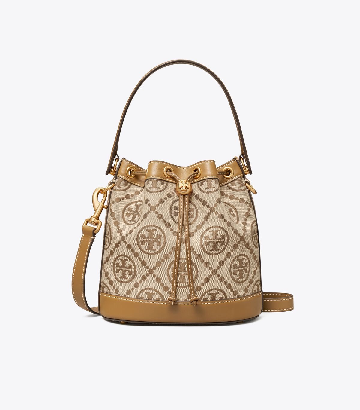Women's Tory Burch T Monogram Jacquard Bucket Bags Beige | QRYAXF-804 - Tory Burch Outlet Sale