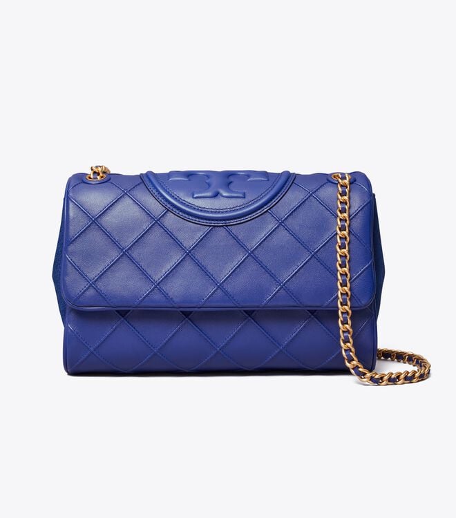 Women's Tory Burch Fleming Soft Convertible Shoulder Bags Navy | XYFKEI-407 - Tory Burch Outlet Sale