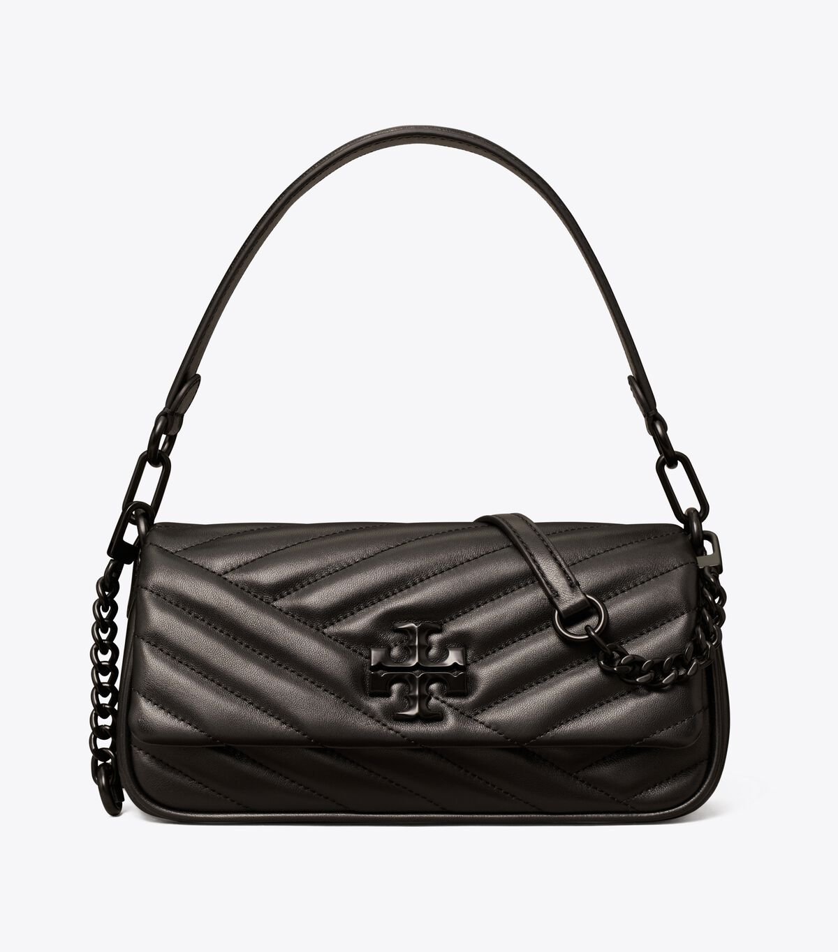 Women's Tory Burch Small Kira Chevron Flap Shoulder Bags Black | CEQZYL-652 - Tory Burch Outlet Sale