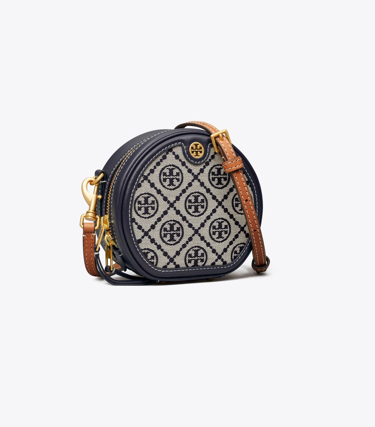 Women's Tory Burch T Monogram Jacquard Petite Moon Crossbody Bags Navy | NWCAYS-341 - Tory Burch Outlet Sale