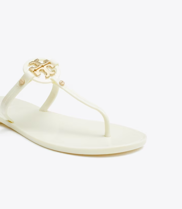 Women's Tory Burch Mini Miller Jelly Thong Sandal Sandals Cream | YBDNEK-398 - Tory Burch Outlet Sale