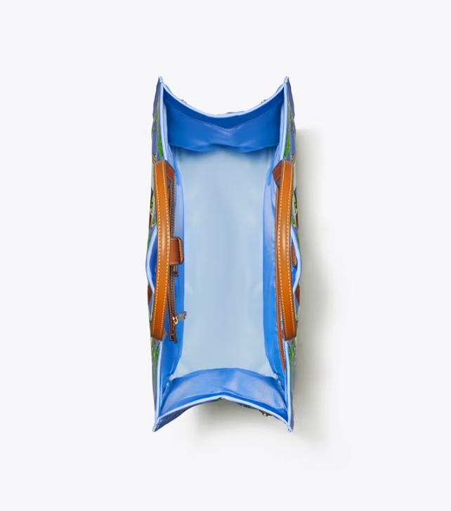 Women's Tory Burch Ella Printed Handbag Blue | OZAXIF-381 - Tory Burch Outlet Sale