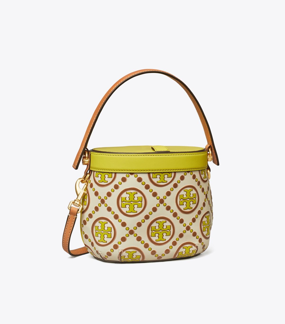 Women's Tory Burch T Monogram Contrast Embossed Canteen Crossbody Bags White / Light Green | RFKQWY-725 - Tory Burch Outlet Sale