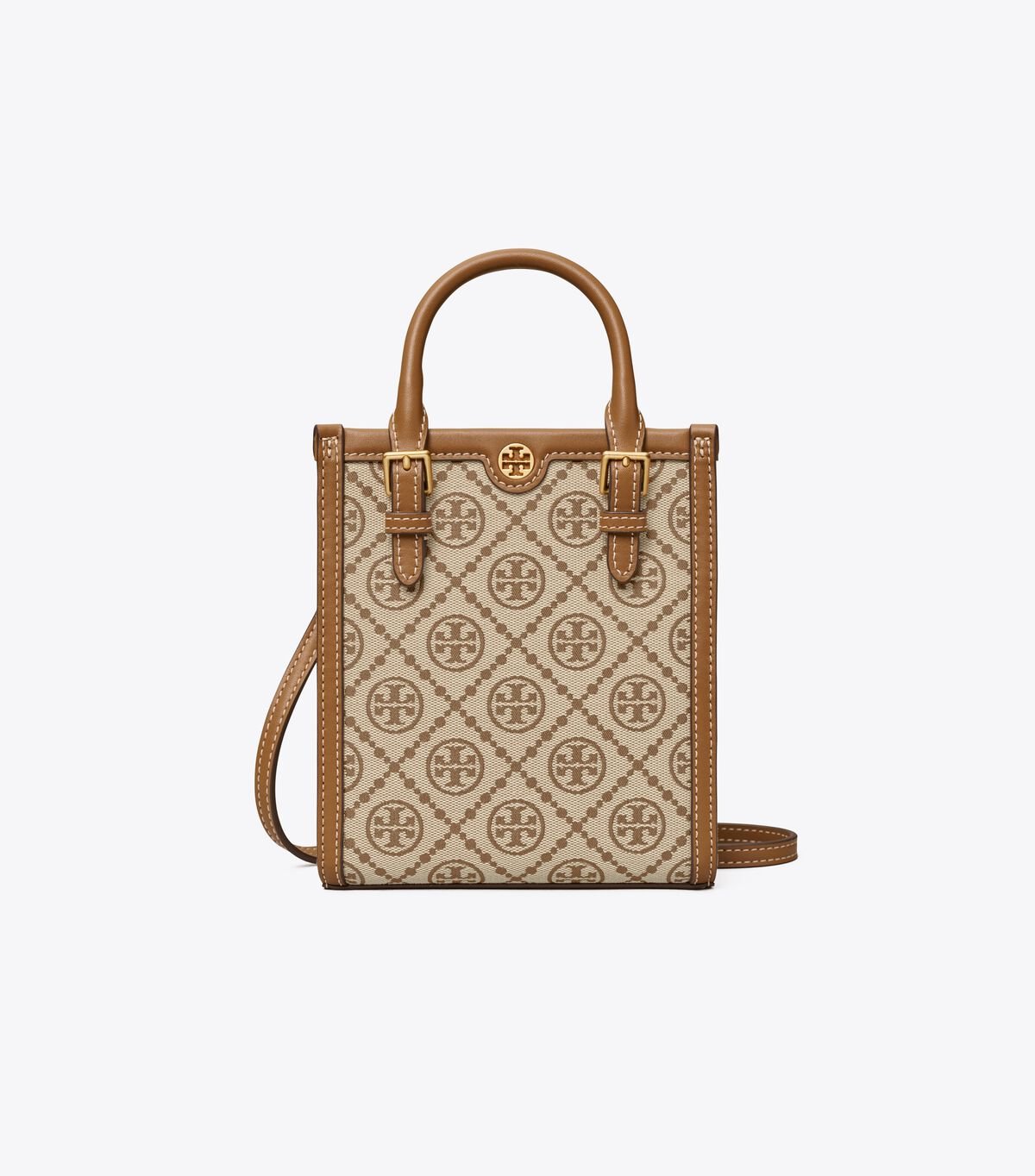 Women's Tory Burch Mini T Monogram Tote Bags Brown | WDAZJR-650 - Tory Burch Outlet Sale