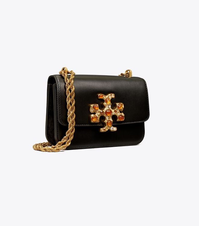 Women's Tory Burch Small Eleanor Jeweled Crossbody Bags Black | QNWSBD-189 - Tory Burch Outlet Sale