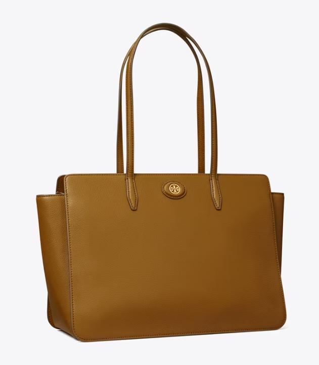 Women's Tory Burch Robinson Pebbled Handbag Brown | ZSLAUE-647 - Tory Burch Outlet Sale