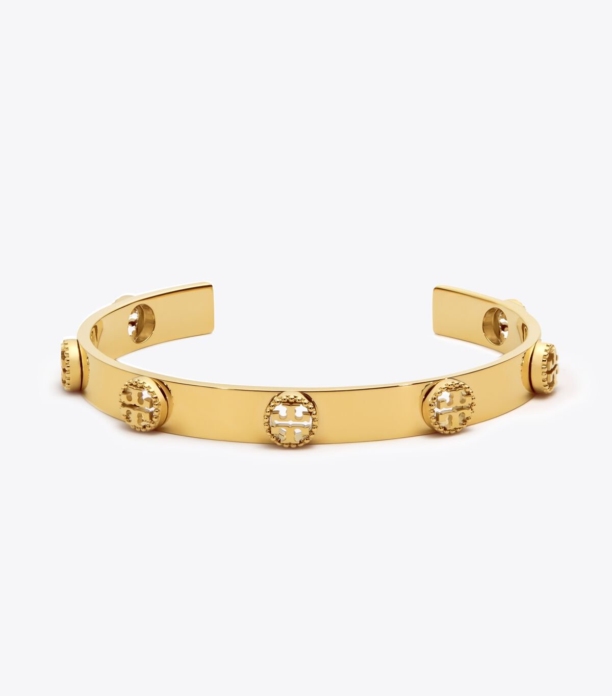 Women's Tory Burch Milgrain Logo Cuff Bracelet Gold | ZMPQFO-702 - Tory Burch Outlet Sale