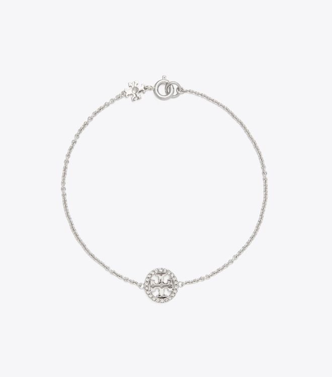 Women's Tory Burch Miller Pavé Chain Bracelet Silver | SBCMKH-814 - Tory Burch Outlet Sale