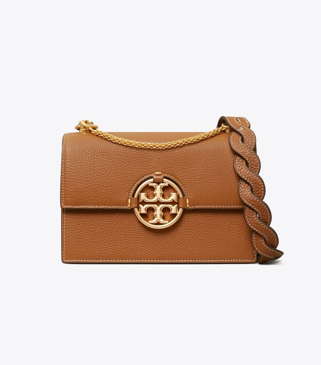 Women's Tory Burch Small Miller Shoulder Bags Light Brown | VWRTJQ-329 - Tory Burch Outlet Sale