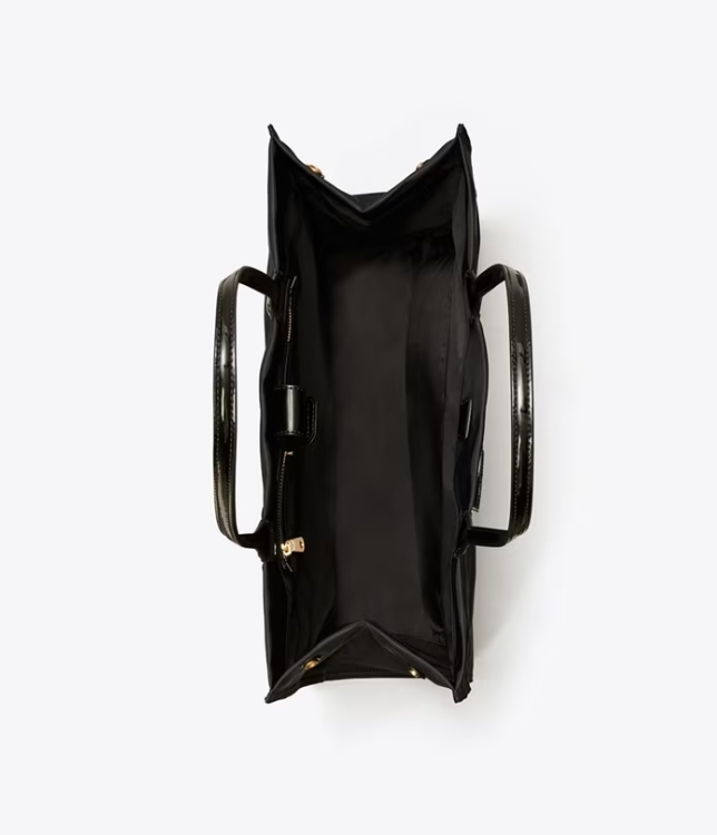 Women's Tory Burch Ella Patent Handbag Black | XEPDHY-608 - Tory Burch Outlet Sale