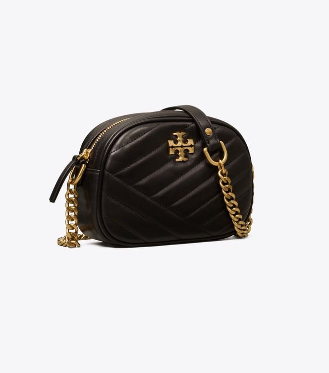 Women's Tory Burch Kira Chevron Small Crossbody Bags Black | ZOPSAL-908 - Tory Burch Outlet Sale