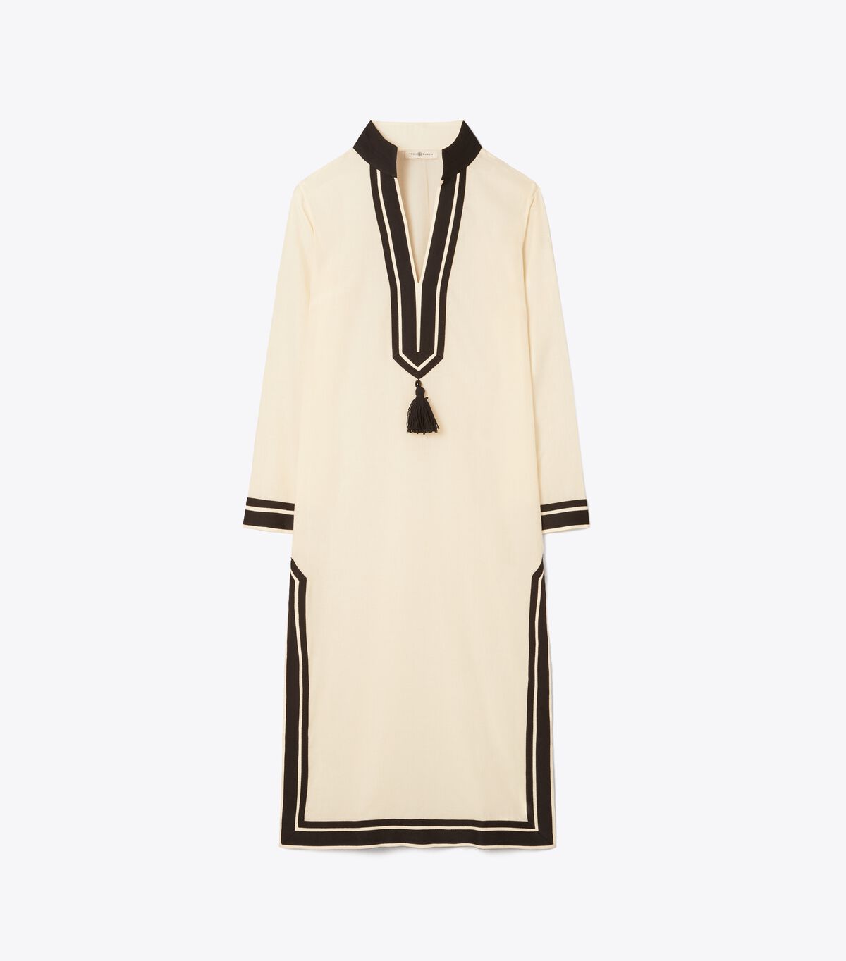 Women's Tory Burch Tory Midi Tunic Dress Cream / Black | SZKGUD-159 - Tory Burch Outlet Sale