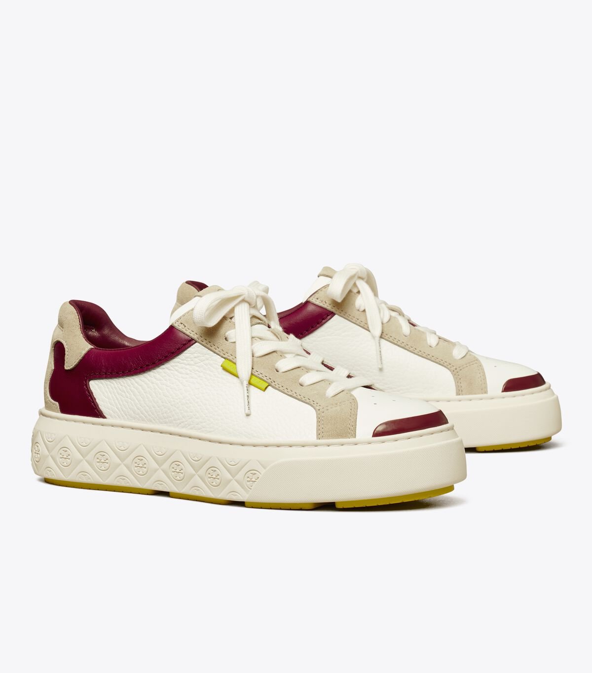 Women's Tory Burch Ladybug Sneakers White / Burgundy | KRPTHL-703 - Tory Burch Outlet Sale