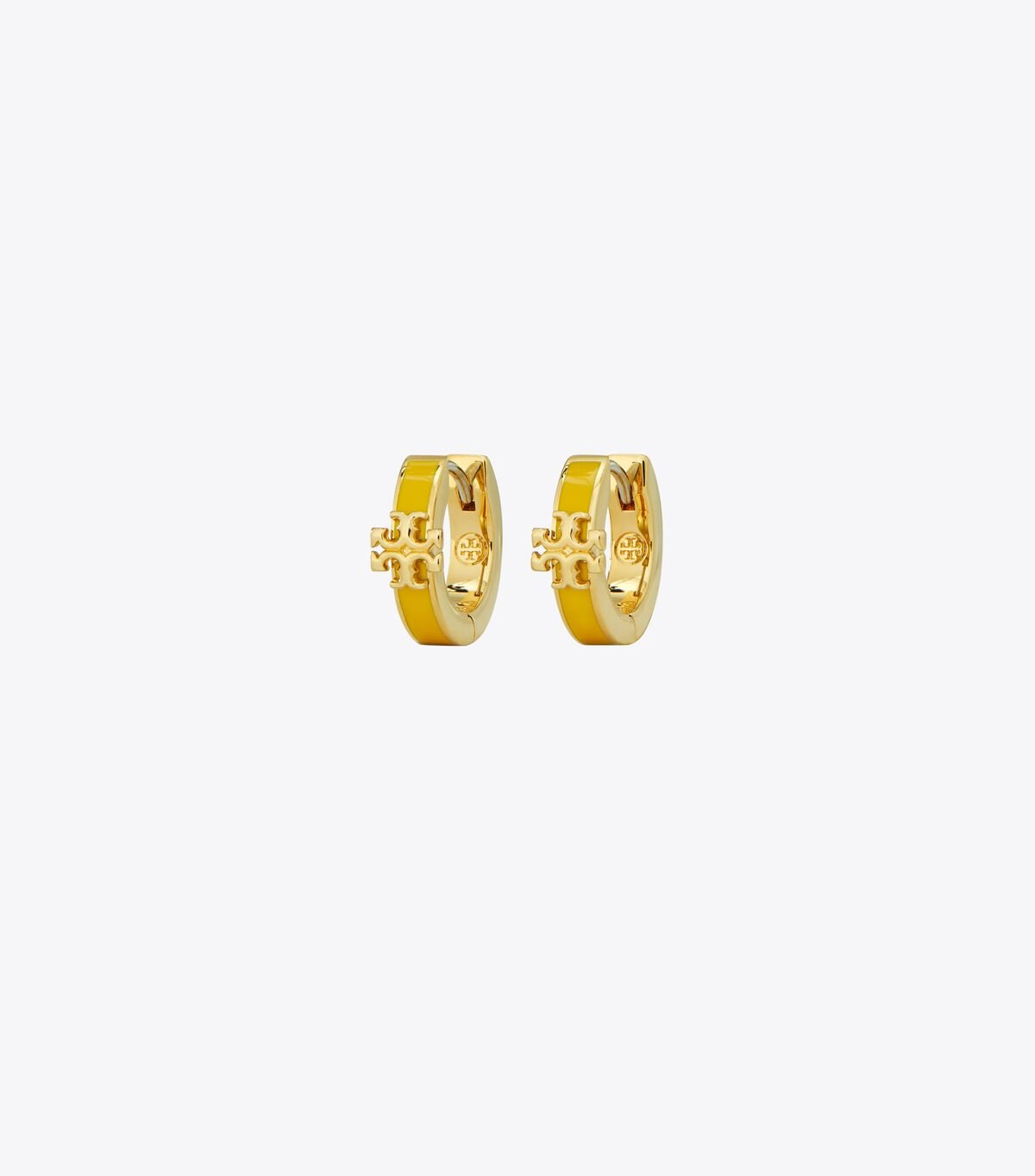 Women's Tory Burch Kira Enamel Huggie Earrings Gold | PFNOBC-354 - Tory Burch Outlet Sale