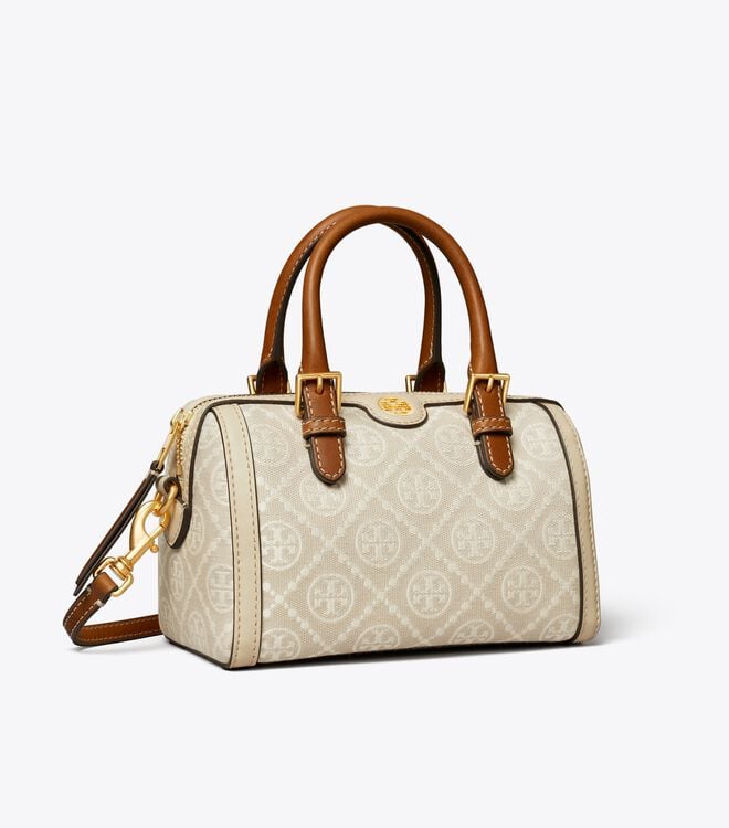 Women's Tory Burch Petite T Monogram Barrel Mini Bags Beige | WRTSDH-957 - Tory Burch Outlet Sale