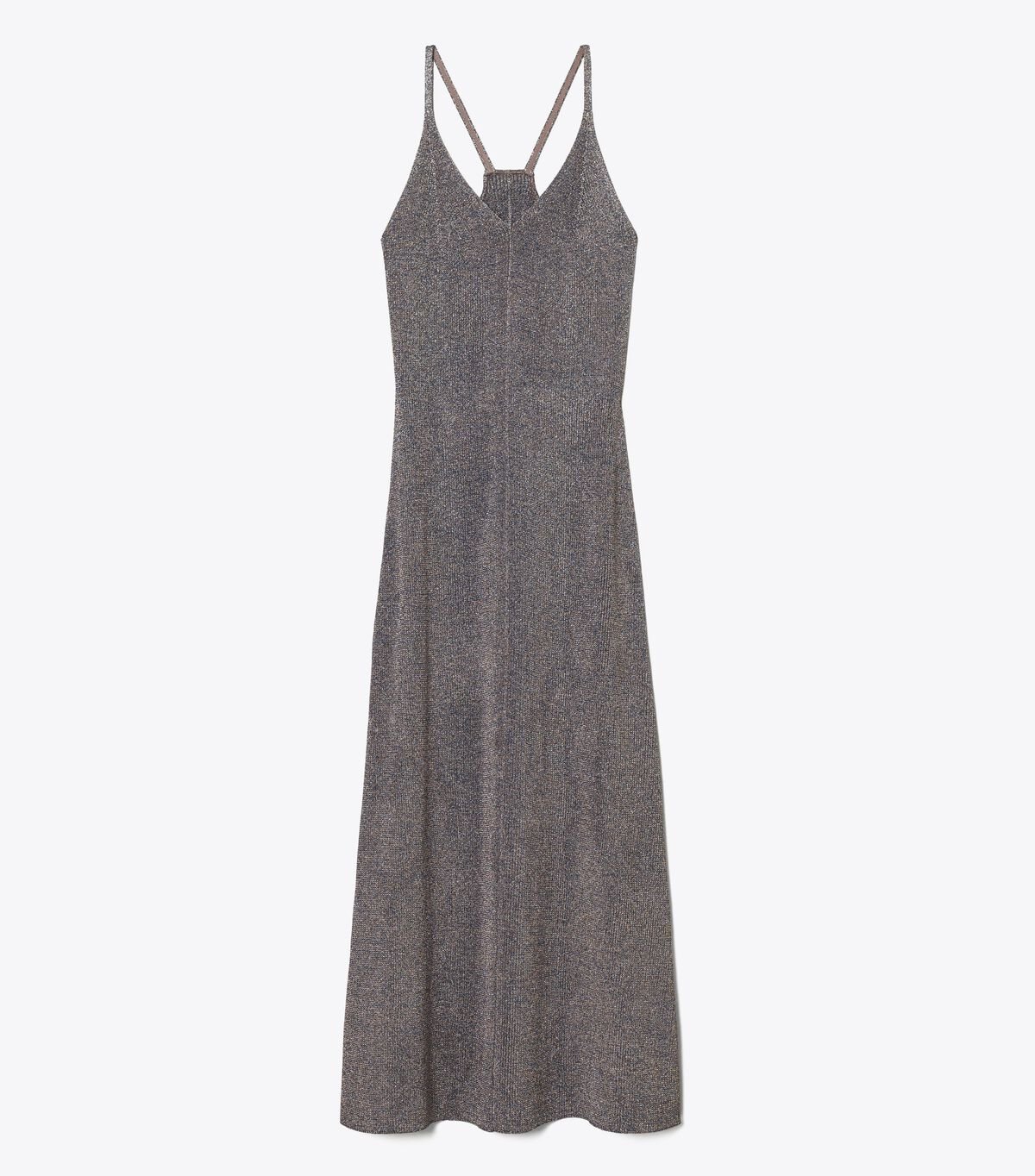 Women's Tory Burch Metallic Knitted Slip Dress Dark Grey | EWGJHX-482 - Tory Burch Outlet Sale