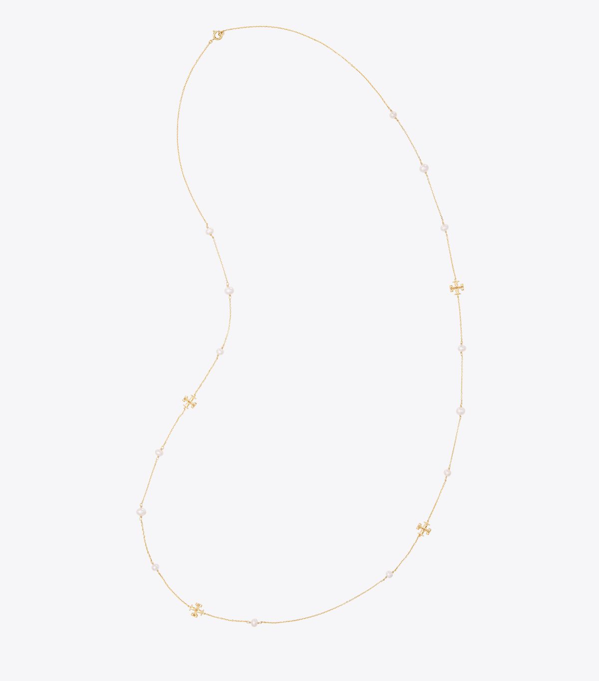 Women's Tory Burch Kira Pearl Delicate Long Necklace Gold | GSRYFC-941 - Tory Burch Outlet Sale