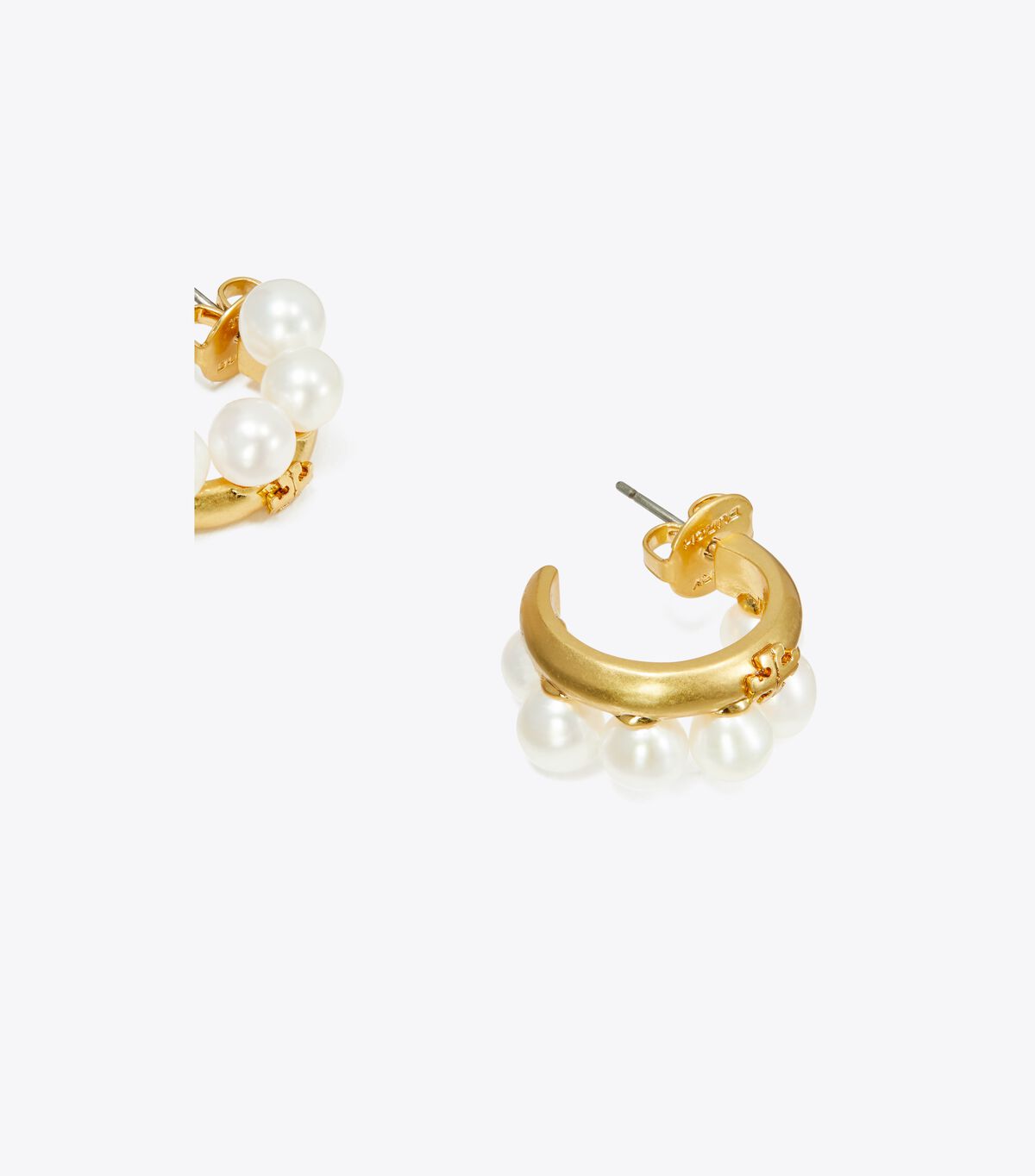 Women's Tory Burch Kira Pearl Hoop Earrings Gold | HZRNAT-751 - Tory Burch Outlet Sale