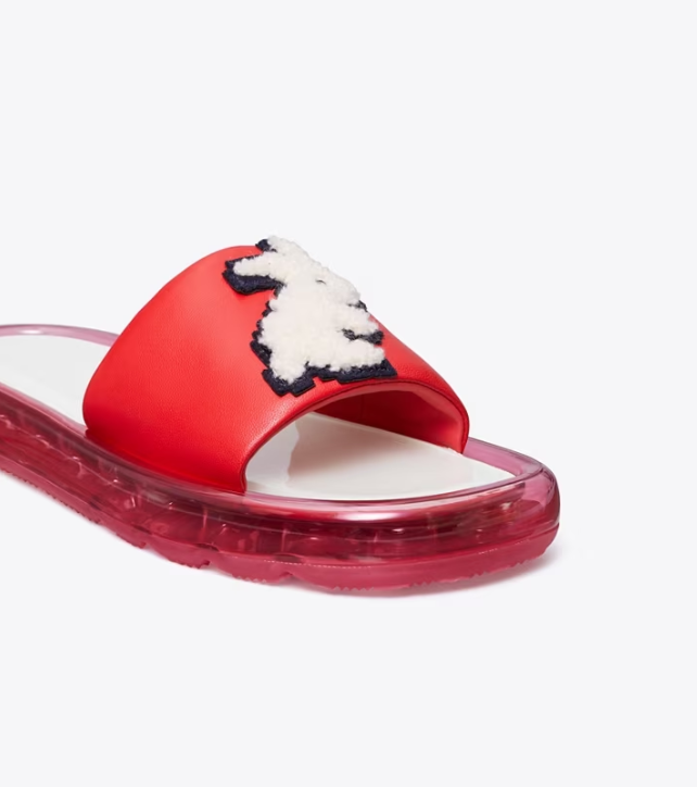 Women's Tory Burch Rabbit Bubble Jelly Slides Red | POXMDF-092 - Tory Burch Outlet Sale