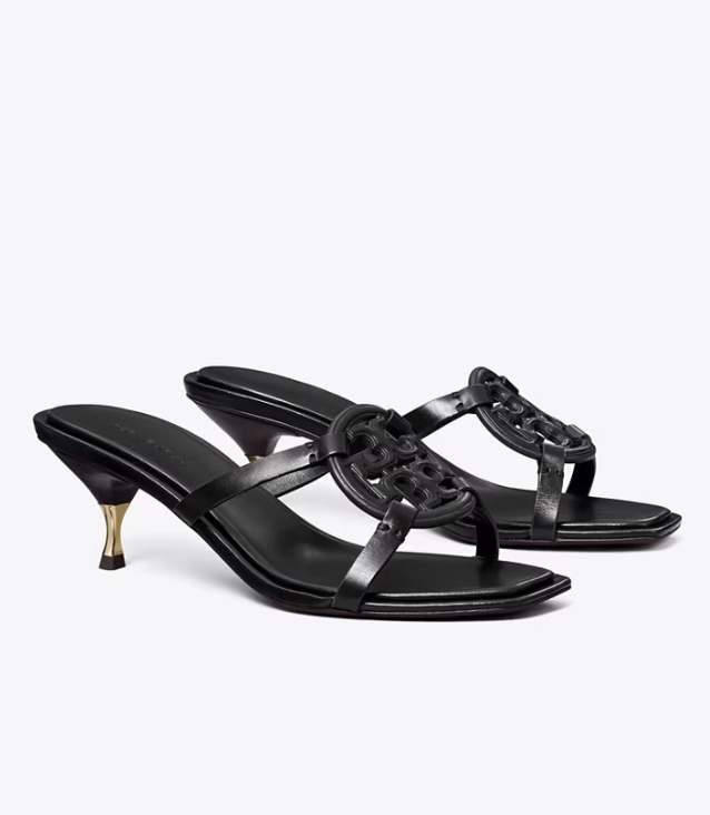 Women's Tory Burch Miller Bombé Low Heels Sandals Black | KVZEWC-538 - Tory Burch Outlet Sale