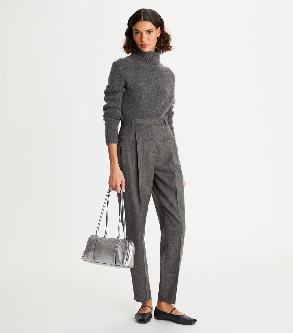 Women's Tory Burch Wool Blend Pants Dark Grey | ELXHBU-695 - Tory Burch Outlet Sale